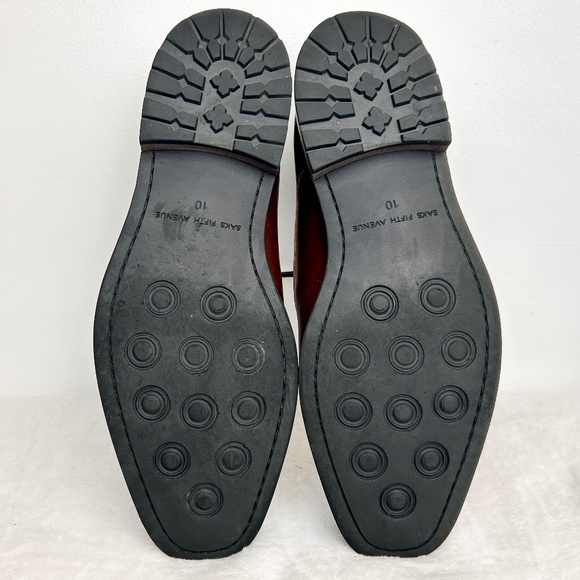 Men’s Brown Saks Fifth Avenue Joshua Leather Chukka Boots Brown Size 10 - Picture 9 of 9